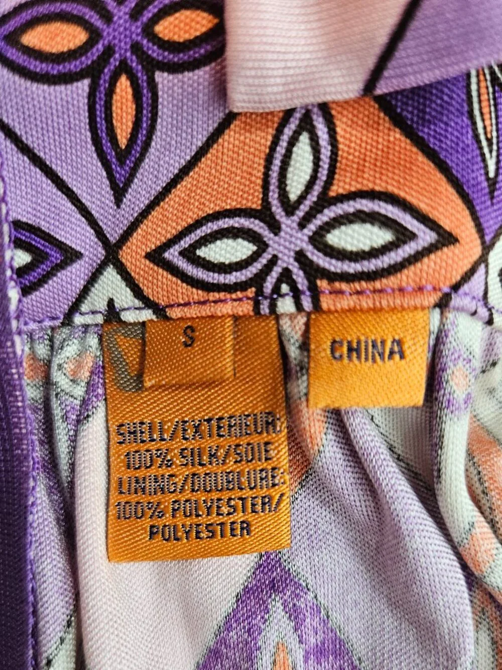 Tory Burch Geometric Silk Maxi Dress Purple Women's Size S Preppy Boho Summer